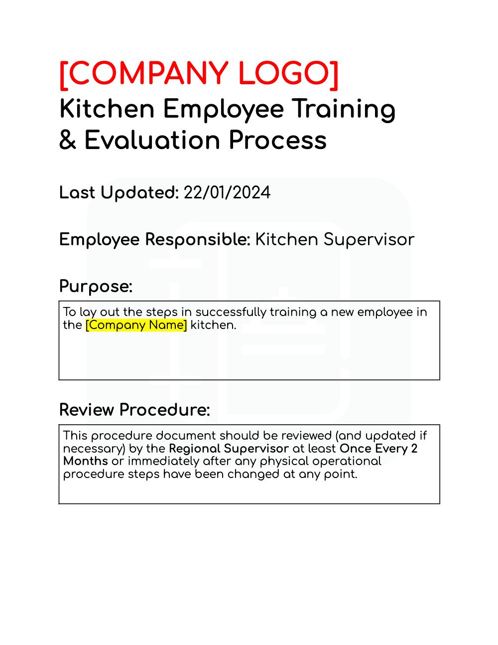 Official Training SOP preview
